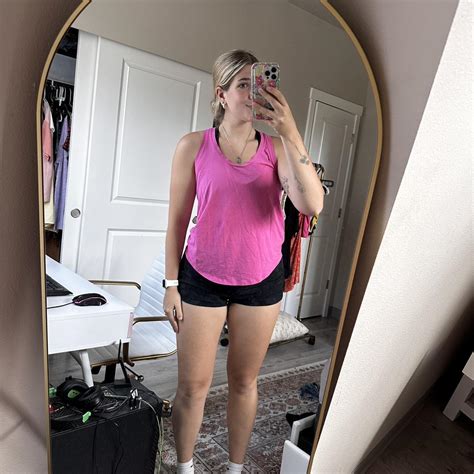 Pink Lululemon Tank Top Size Hot Pink Athletic Depop