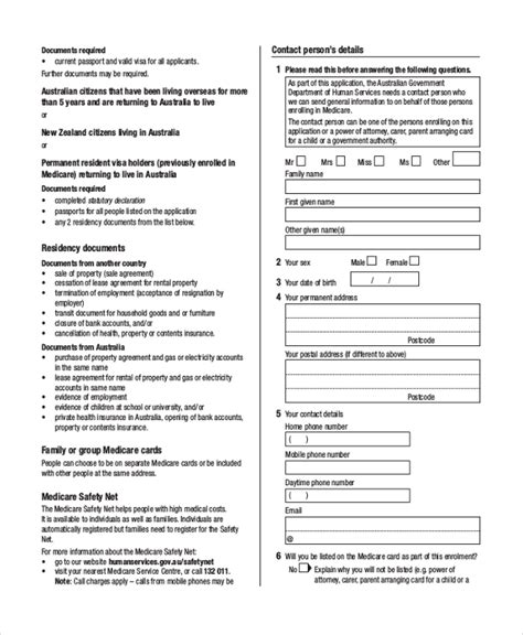 FREE 9 Sample Medicare Application Forms In PDF MS Word