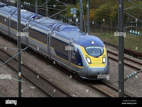 A Brand New Eurostar E320 Class 374 High Speed Train Passes Through