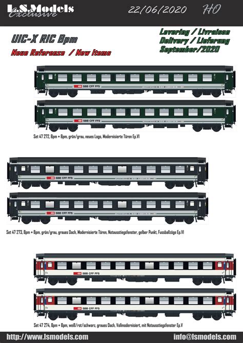 Ls Models Sbb Cff Ffs Uic X Ric Bpm Passenger Coaches Trainsdepot Org