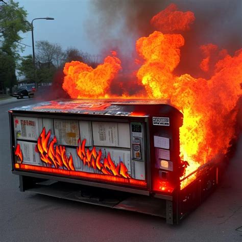 Flaming Dumpster Full Of Video Tapes