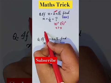 Amazing Algebra Trick Maths Trick Square Root Trick Shorts Viral