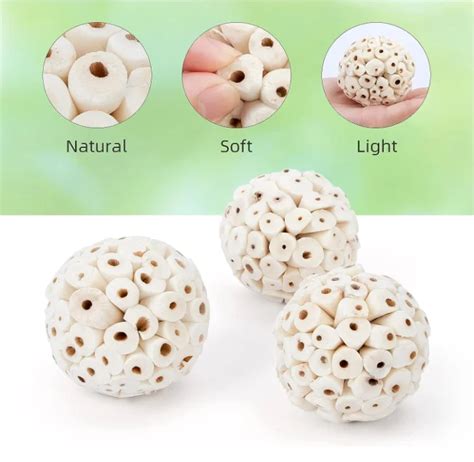 Bird Toys Natural Sola Balls Soft Chew Shred Foraging Toy For Parrot