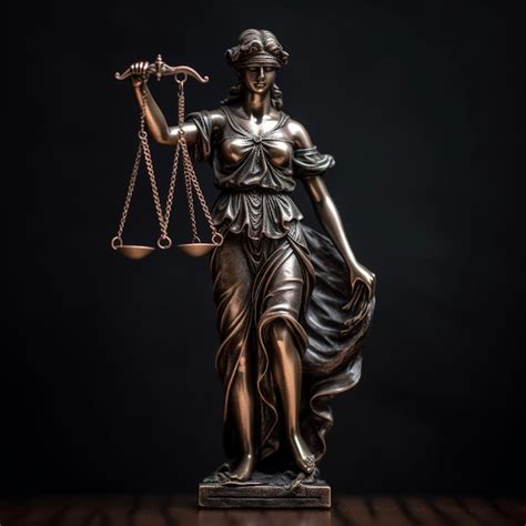 Law And Order Concept Statue Of Lady Justice With Scales Of Justice