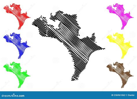 Krishna District Andhra Pradesh State, Republic of India Map Vector ...