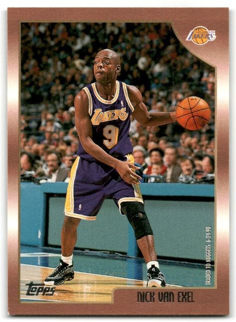 1998 99 Topps Basketball Card Nick Van Exel 186 Los Angeles Lakers EBay