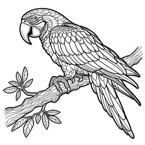 Realistic Parrot Coloring Pages