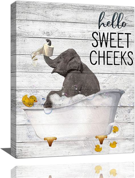 Aazaqtin Funny Elephant Bathroom Wall Art Elephant Bathroom Pictures