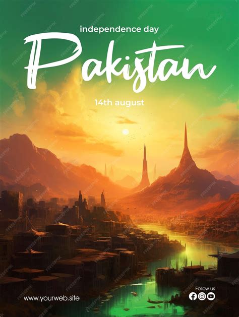 Premium Psd Happy Independence Day Pakistan Poster