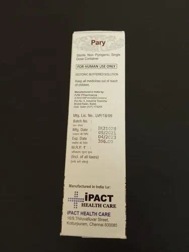 Injection Paracetamol Infusion Packaging Type Vial Packaging Size