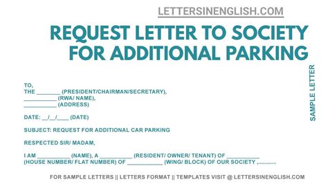 Letter To Society Request Letter For Additional Parking Space Youtube