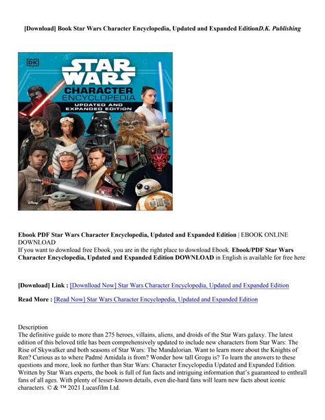 Pdf Download Star Wars Character Encyclopedia Updated And Expanded