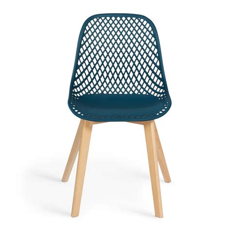 Chaises Bleu Canard Design Ajour Es Pieds En Bois X Mandy Id Market