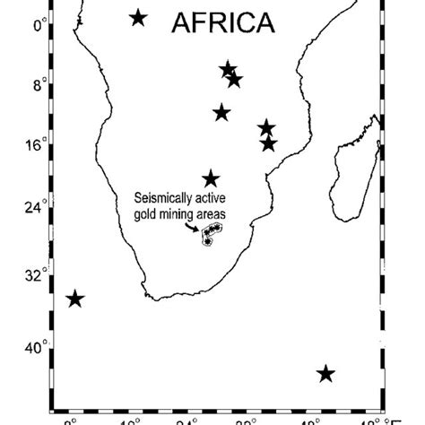 Map showing distribution of stations of the Kaapvaal craton network ...