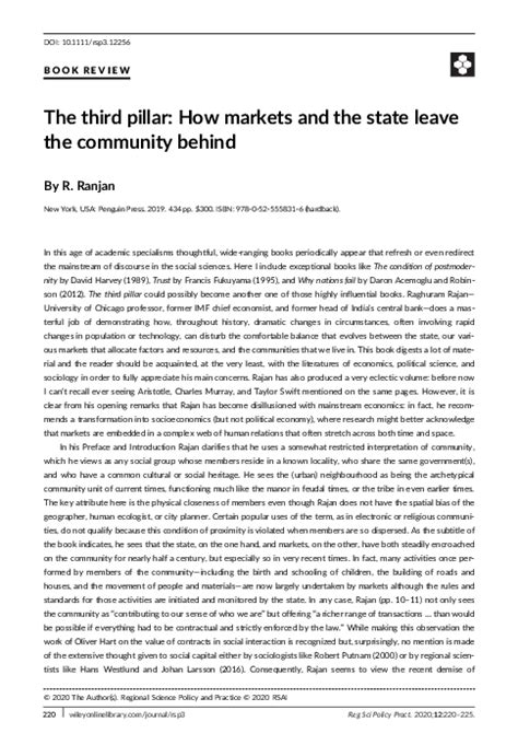 Pdf The Third Pillar How Markets And The State Leave The Community Behind