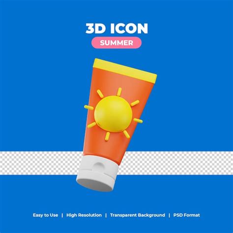 Premium PSD Sunscreen With 3d Render Icon Illustration