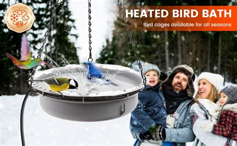 Amazon Ribgwo Hanging Heated Bird Bath For Outdoors For Winter