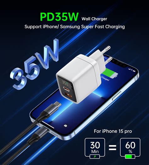 CHOETECH Mała Mocna Ładowarka Sieciowa Gan Usb A Usb C Pd 35W