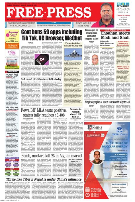 Get Digital Access To The Free Press Journal Bhopal June