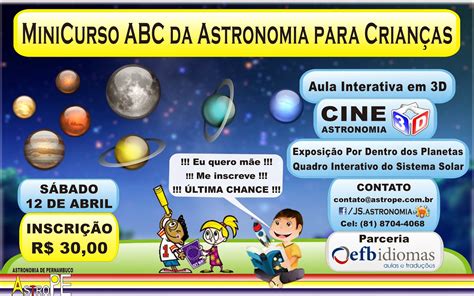 G A Astronomia Minicurso Abc Da Astronomia Para Crian As Pe