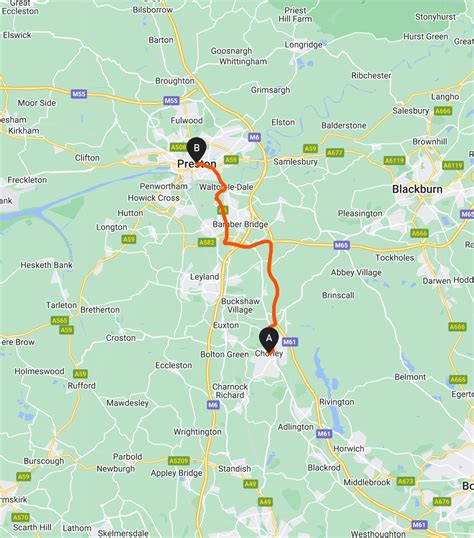 Route Details for the 114 Preston to Chorley Transit Link