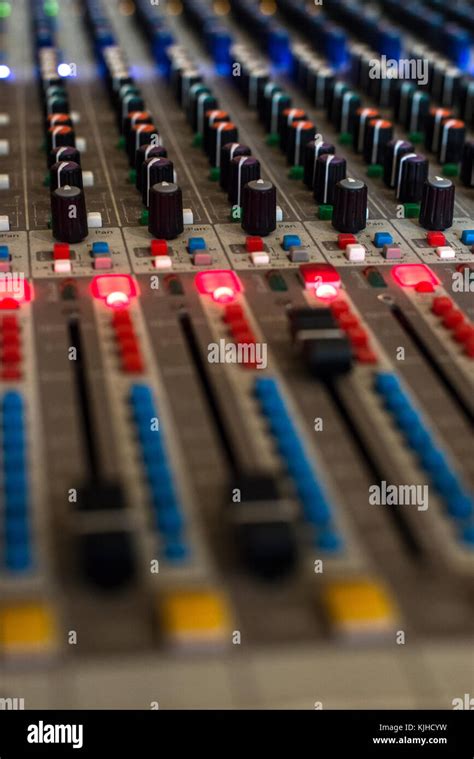 professional audio mixing console close  stock photo alamy