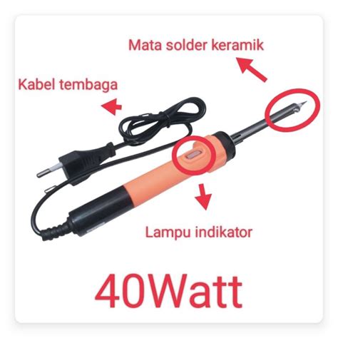 Jual Solder Listrik Gagang Alat Patri Solder Koss 40 Watt Indikator Led