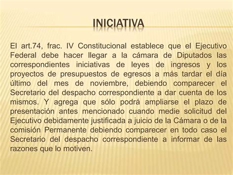 Ley de Egresos en México Iniciativa discusion y aprobación PPT