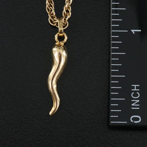 14K Cornicello Pendant Necklace | EBTH