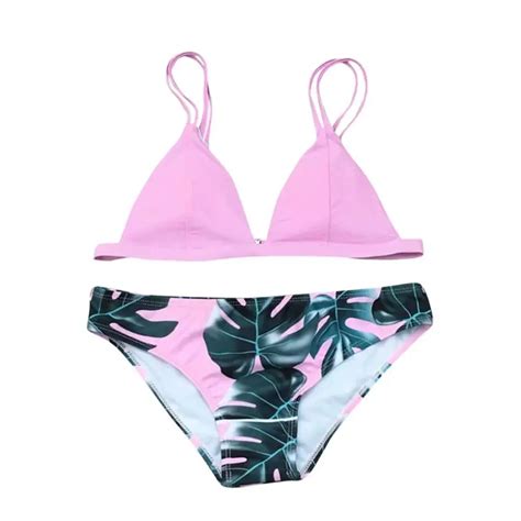 Ishowtienda Vrouwen Bikini Set Sexy Bladeren Voor Touw Badpak Push Up