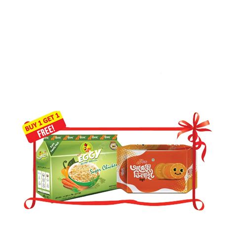 Ifad Eggy Super Chicken Instant Noodles Free Orange Delight Biscuit