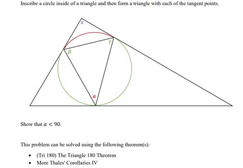 Solved Inscribe A Circle Inside Of A Triangle And Then Form Chegg