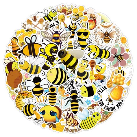 Bee Stickers Honey Bumble Insect Cute Decal Vinyl Waterproof Etsy Bee Sticker Stylish