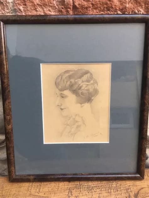 Tr S Beau Dessin Mine De Plomb Jeune Femme Art Deco Portrait A