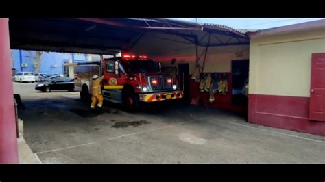 Jamaica Fire Brigade Fire Truck Responding To A Fire Fire Safety