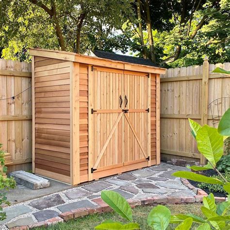 Outdoor Living Today Ft W X Ft D Double Door Cedar Wood Storage