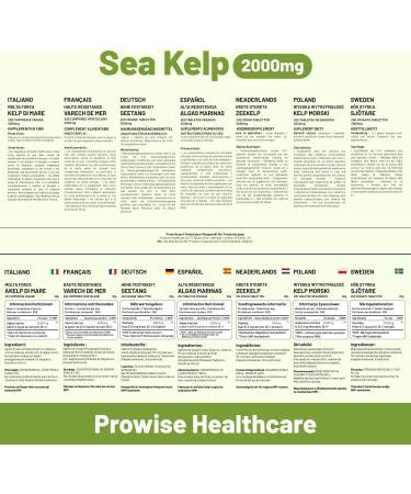 Sea Kelp 2000mg 200 Vegan Tablets Natural Source Of Iodine Premium