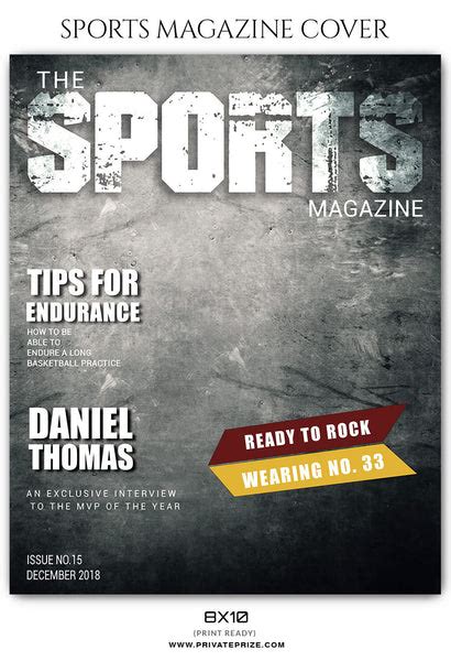 Sports Magazine Cover Photoshop Template Privateprize Basketball