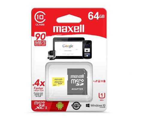 PTYTEC Computer Shop Memoria MAXELL De 64GB Micro SD SDXC CL10 Con