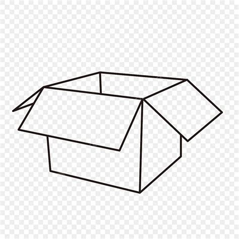 open cardboard box clipart vector square open kraft carton box black