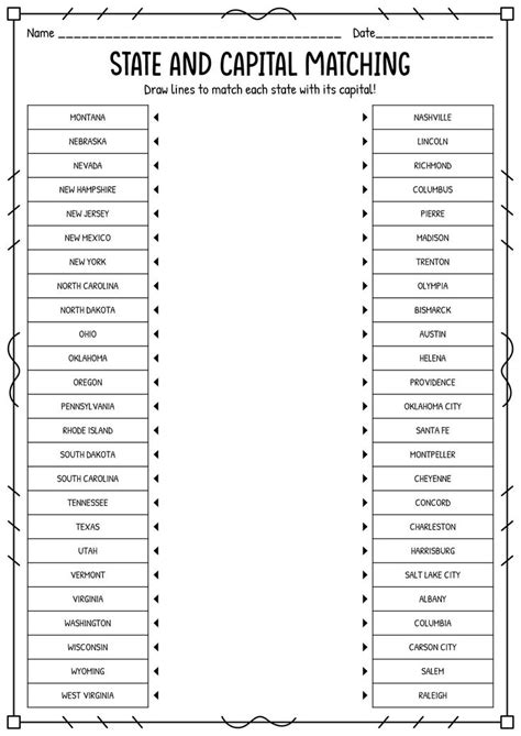 Free Printable States And Capitals Worksheets In 2024 States And Capitals Learning States