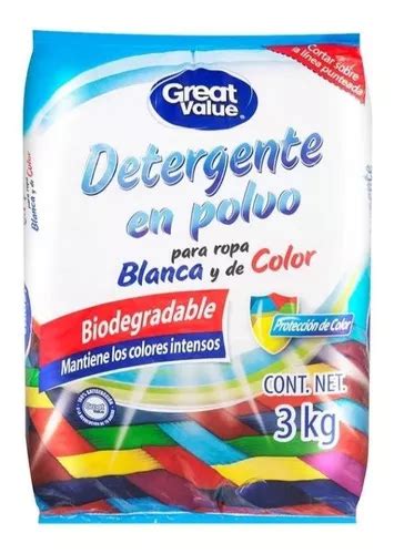 Detergente En Polvo Great Value P Ropa Blanca Y De Color Kg