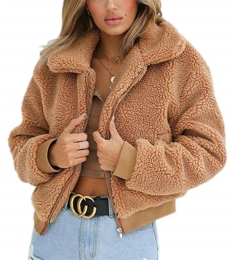 Womens Lady Teddy Bear Faux Fur Coats Jacket Borg Outwear Oversized