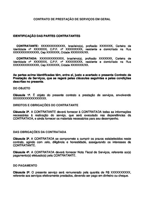 Contrato De Servicos