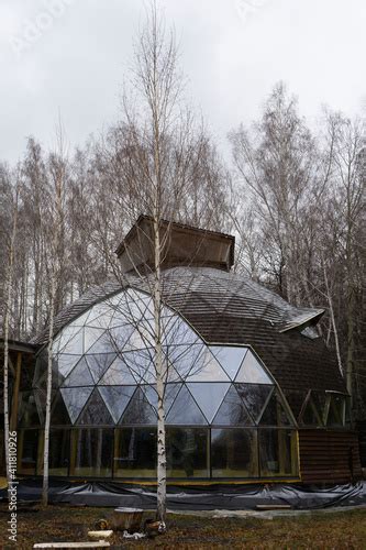 Project Of Passive Solar Geodesic Dome Houses Buy This Stock Photo