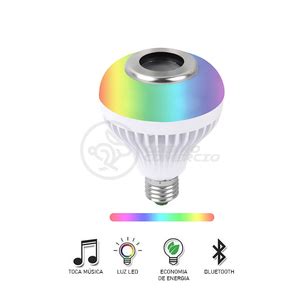 L Mpada Led W E Rgb Colorida Caixa De Som Bluetooth E Controle