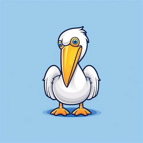 Premium Photo Cartoon Pelican With A Big Beak And A Big Eye Generative Ai