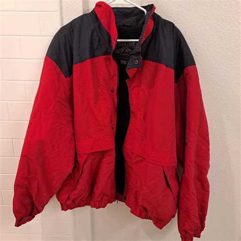 London Fog Men S Black And Red Jacket Depop