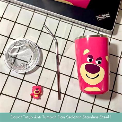 Jual Strawberry Bear Termos Tumbler Lotso 500ML Strawberry Bear Termos