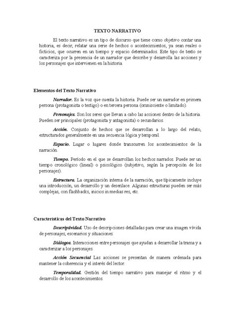 Texto Narrativo - TEXTO NARRATIVO El texto narrativo es un tipo de discurso que tiene como